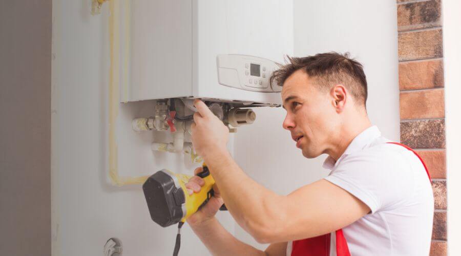 Local tankless water heater installation in Brazil, IN